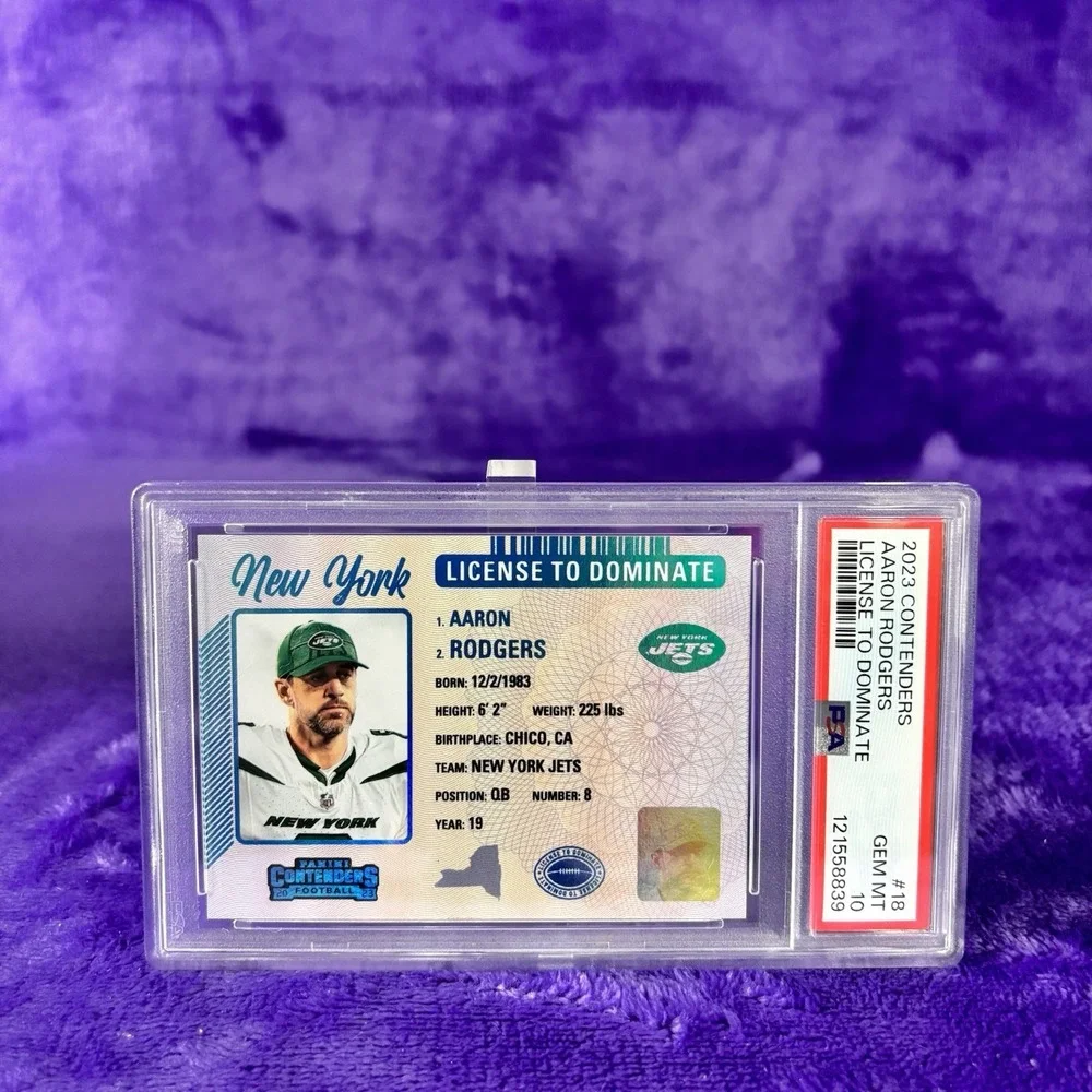 Aaron Rodgers 2023 Panini Contenders License to Dominate Case Hit SSP PSA 10
